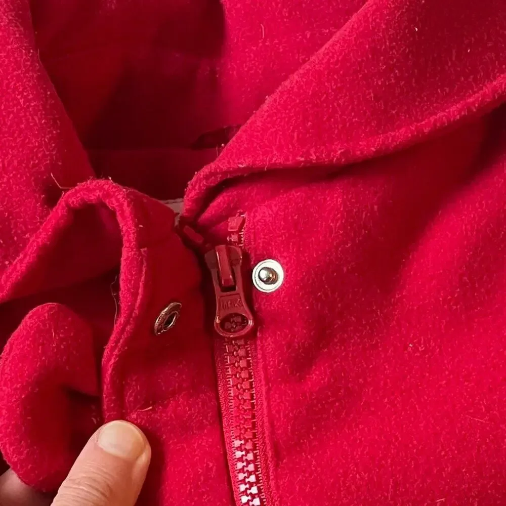 Girl's London Fog Red Coat, Bow, Shawl Collar, Classic, Special Event, 24M